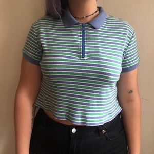 Vintage 90’s Cropped Striped Polo